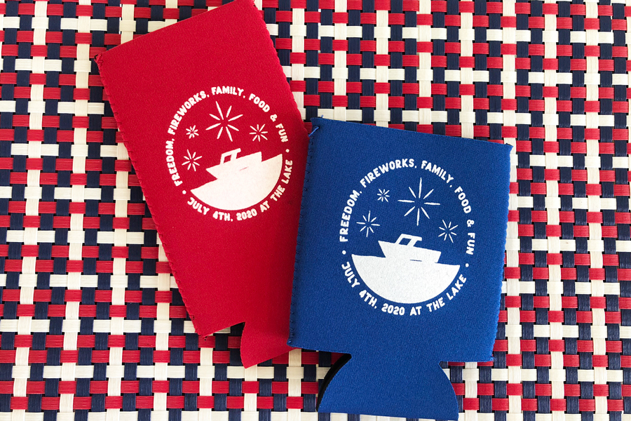 Summer Fireworks Skinny Can Hard Koozie