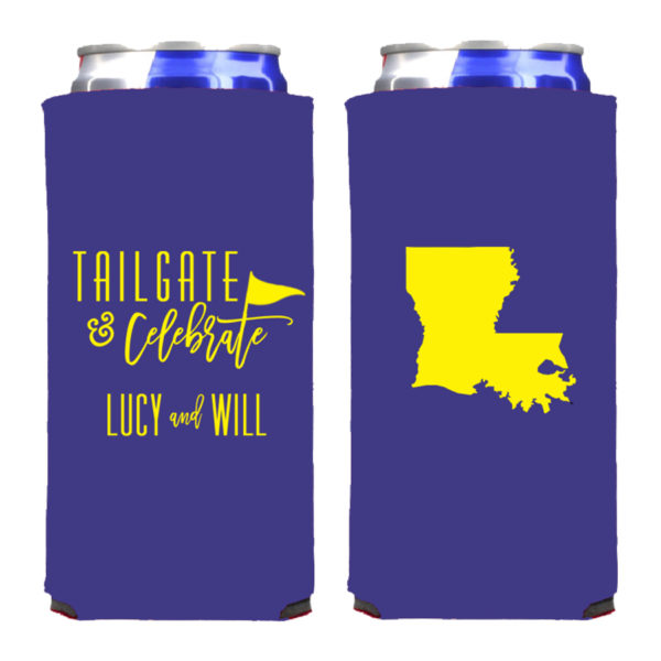 Neoprene Collapsible 12 oz Slim Can Cooling Sleeve for Football Tailgate {Qty 12+}