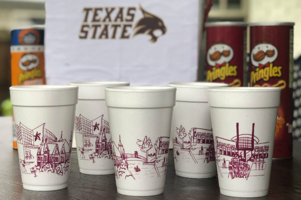 Ready to Ship Foam Cup 10 Pack {Texas State University Landmarks - San Marcos, Texas Campus Skyline} SOLD OUT
