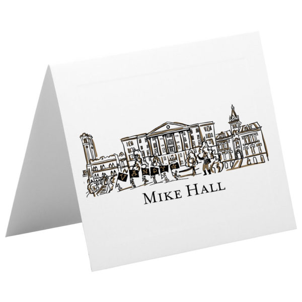Vanderbilt University Campus Skyline Landmarks - Nashville, Tennessee - Personalized Foldover Notecard