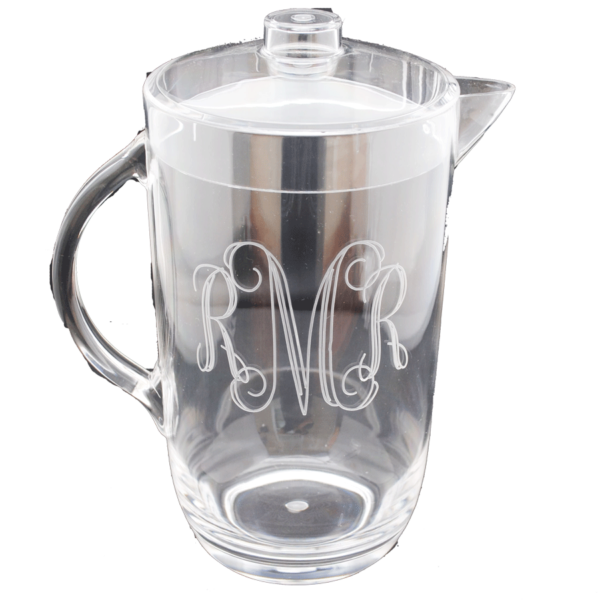 Personalized Clear Acrylic Drink Pitcher with Monogram