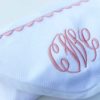 Pique Baby Blanket with Pink Ric Rack in Monogram 3