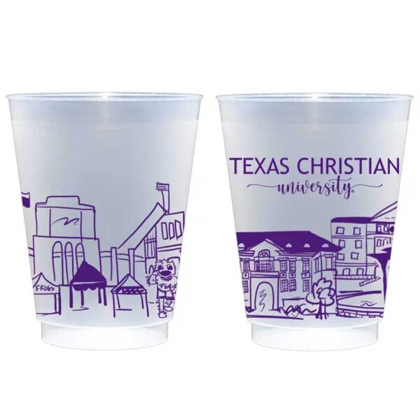 Texas Christian University (TCU) Campus Skyline - Fort Worth {Shatterproof Cup 10 Pack}