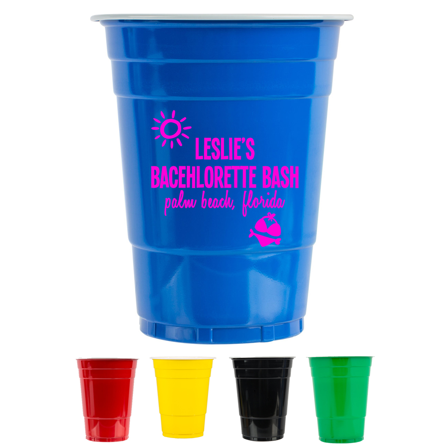 Personalized Soft Plastic SOLO Party Cups {All Colors }