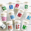 Personalized Insulated Cardboard Coffee Sleeves with Shadow Monogram - Image 3