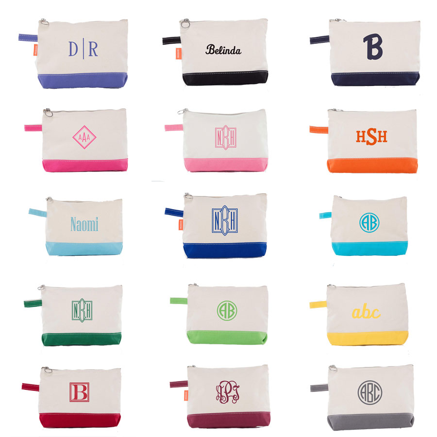 CANVAS ZIPPER POUCH – The Monogram Corner