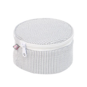 Button Bag/Jewelry 6" Rounds {Grey Seersucker}