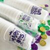 Mardi Gras Styrofoam Cup - Mardi Gras Icons Wrap- 10 Pack Sleeve - Image 3