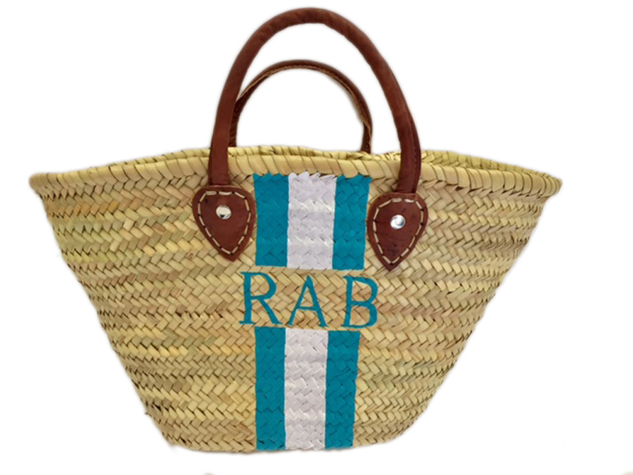 Personalized Straw Beach Bag, Rainbow – Linea Luxe