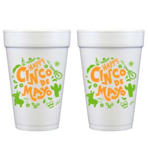 Happy Cinco de Mayo Foam Cup 10 Pack