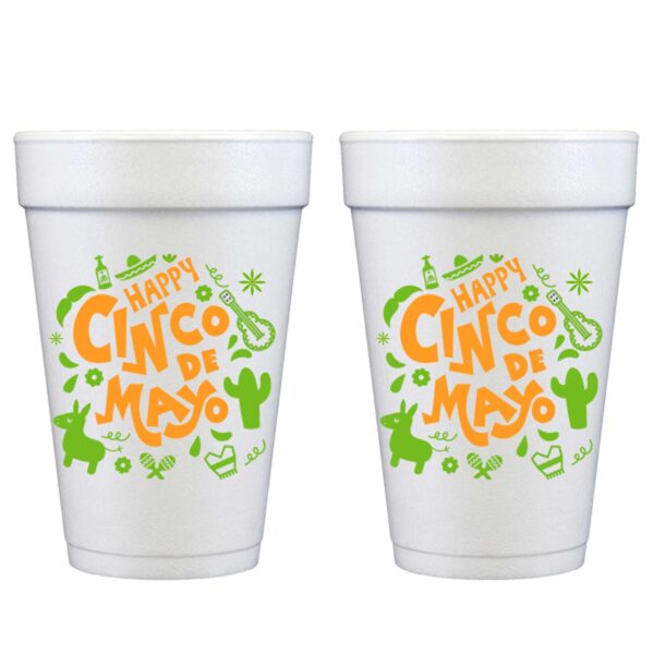 Happy Cinco de Mayo Foam Cup 10 Pack