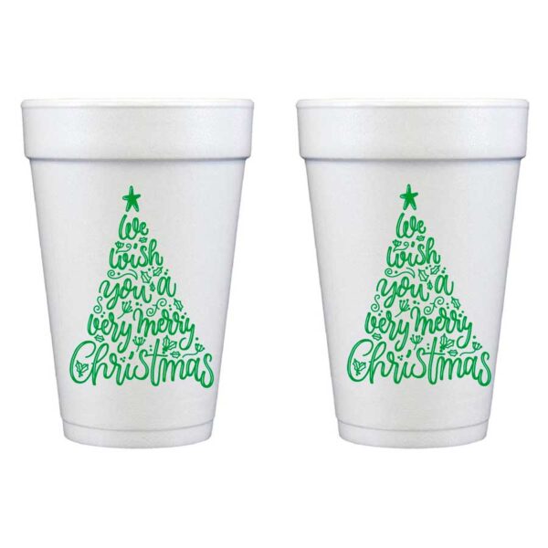 Christmas Styrofoam Cups 10 Pack Sleeve {We Wish You a Merry Christmas}