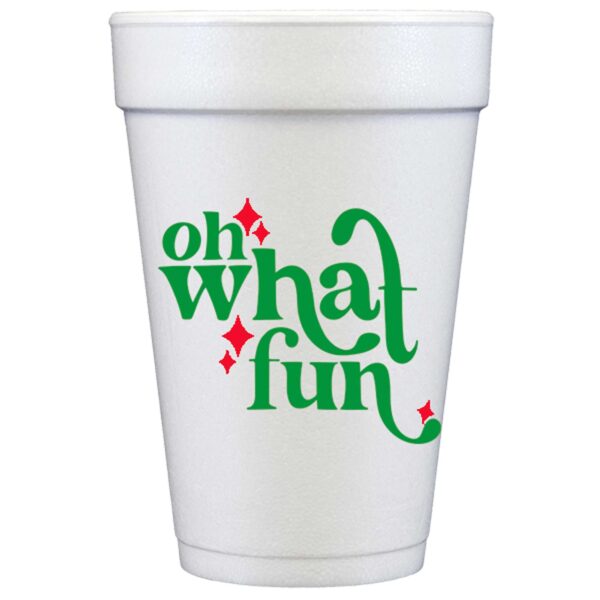 Christmas Foam Cup 10 Pack Sleeve {oh what fun} HID
