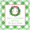 Personalized Christmas Gift Tag Stickers {Green Gingham Wreath} - Image 3