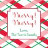 Personalized Christmas Gift Tag Stickers {Pink Plaid} - Image 2