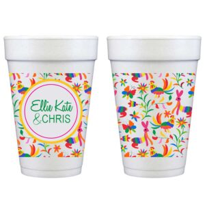 Personalized Styrofoam Cups Mexican Otomi Wrap