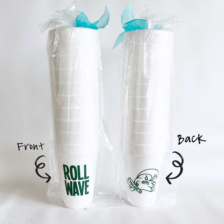 Tulane-University-Roll-WaveStyro-Foam-Cup-Pack-9 Tulane University Logo/Roll Wave {Styrofoam Cup 10 Pack} - Image 4