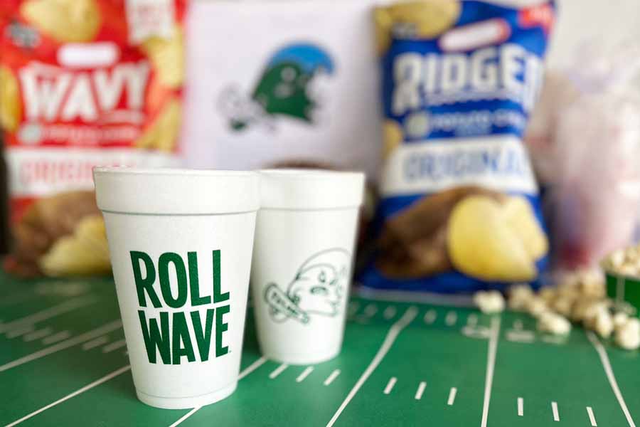 Tulane-University-Roll-Wave-Disposable-Foam-Party-Cups-9 Tulane University Logo/Roll Wave {Styrofoam Cup 10 Pack} - Image 3