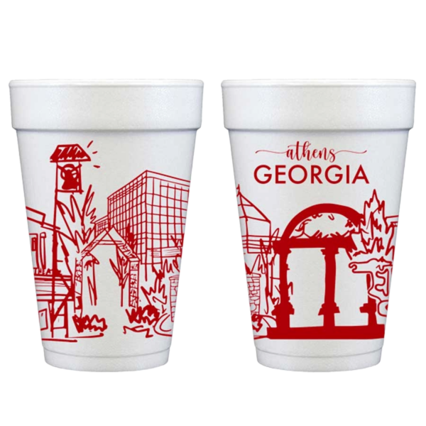 Athens, Georgia Skyline {Foam Cup 10 Pack}