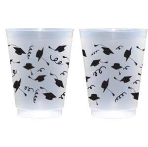 Graduation Cap/Streamers Shatterproof Frost Cups