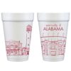 University of Alabama Campus Skyline - Tuscaloosa, Alabama {Foam Cup 10 Pack} - Image 2