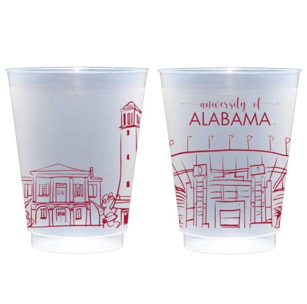 University of Alabama Campus Skyline - Tuscaloosa, Alabama {Shatterproof Cup 10 Pack}