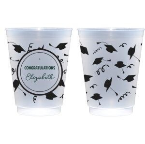 Personalized Shatterproof Roadie Cups with Graduation Hat Wrap