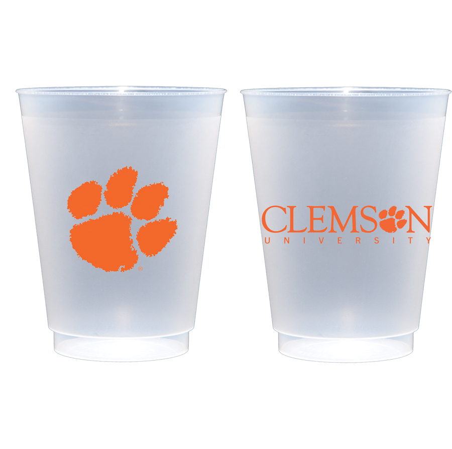 Clemson University TIgers Frosted Disposable Roadie Party Cup Clemson University Official Logos {Frost Cup 10 Pack}