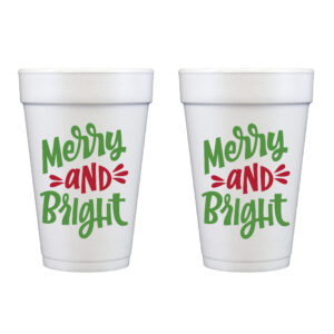 Christmas Styrofoam Cups 10 Pack Sleeve {Merry & Bright}