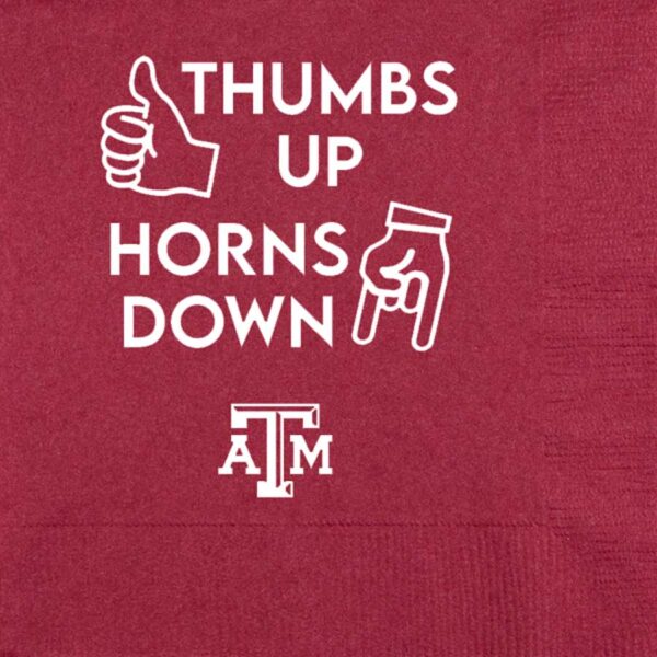 Texas A&M Horns Down/Thumbs Up {Maroon Napkin 25 pack}