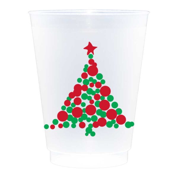 Christmas Shatterproof Cups 10 Pack Sleeve {Christmas Tree Dots}