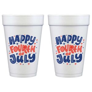 Happy July 4th Doodle Disposable Foam Cup {10 pack}