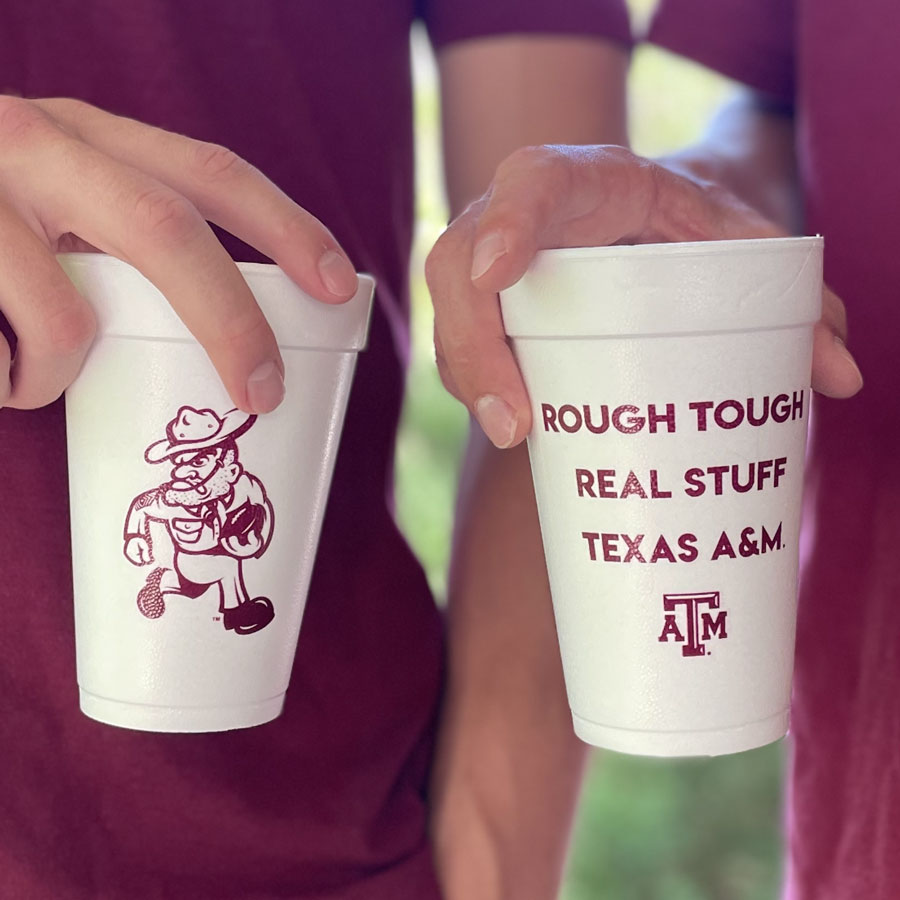 -Aggie-Football-Texas-A-&-M-University-Aggie-Football-Tailgate-Ole-Sarge-Disposable-Frost-Plastic-Tailgate-Cups-9 Texas A&M University Ole Sarge Football {Styrofoam Cup 10 Pack} - Image 6