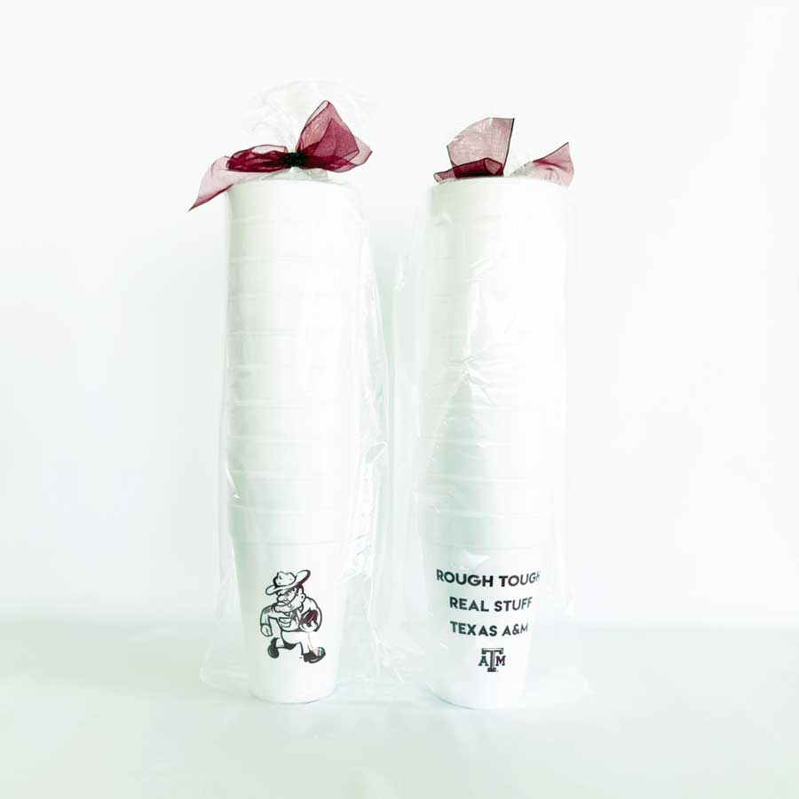 Texas-A-&-M-University-Aggie-Football-Tailgate-Ole-Sarge-Disposable-Foam-Tailgate–Cups-9 Texas A&M University Ole Sarge Football {Styrofoam Cup 10 Pack} - Image 4