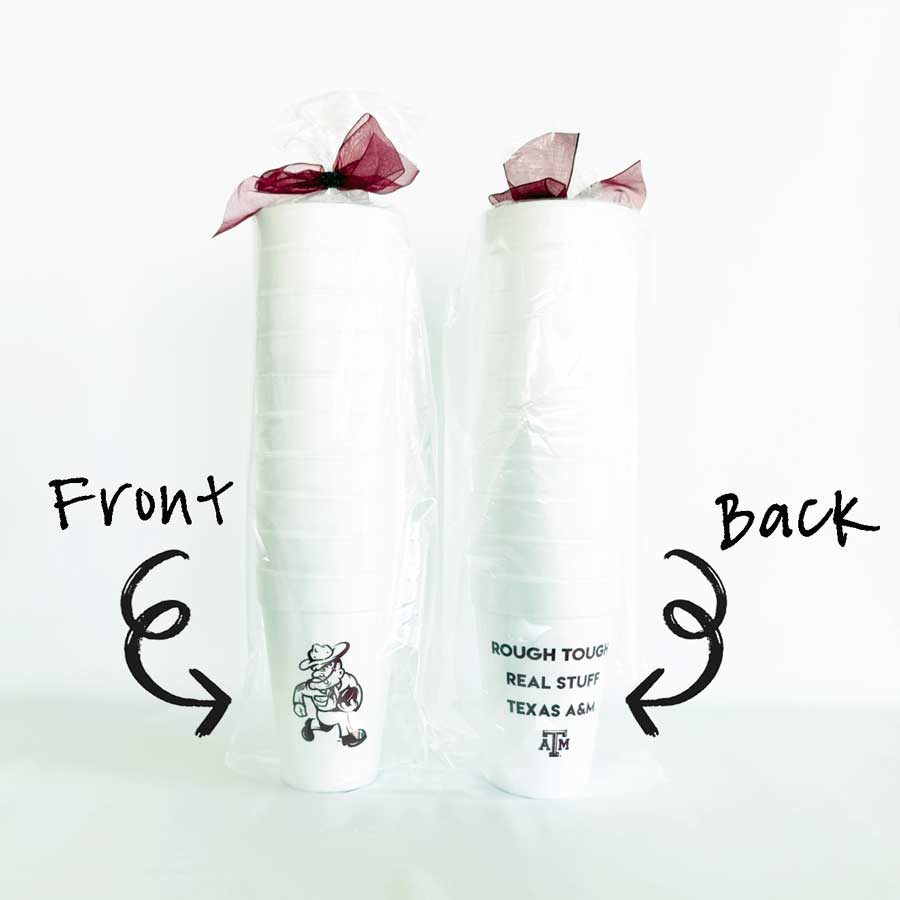 Texas A&M – Ole Sarge Football-Tailgate – Disposable 16 oz Foam Tailgate Cups Texas A&M University Ole Sarge Football {Styrofoam Cup 10 Pack} - Image 5