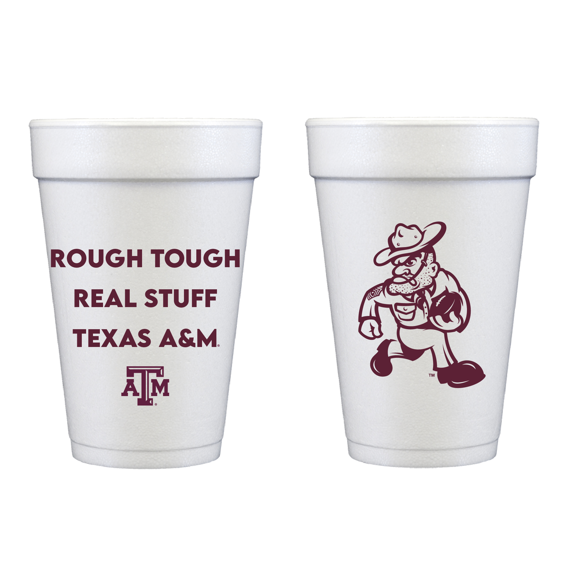 Texas Aggie Football Tailgate Graduation Disposable Foam Party Cup Ole Sarge 01R-TAM-04 Texas A&M University Ole Sarge Football {Styrofoam Cup 10 Pack}