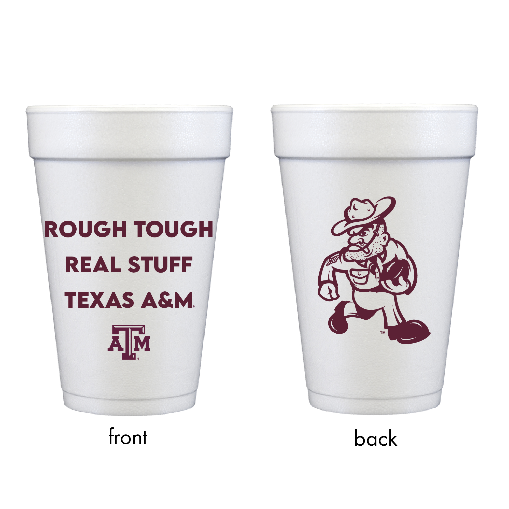 Texas Aggie Football Tailgate Graduation Foam Party Cup Ole Sarge 01R-TAM-04 FB Texas A&M University Ole Sarge Football {Styrofoam Cup 10 Pack} - Image 2