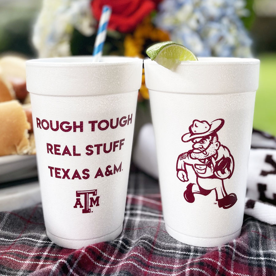 Texas-Aggie-Football-Texas-A-&-M-University-Aggie-Football-Tailgate-Ole-Sarge-Disposable-Frost-Plastic-Tailgate-Cups-9 Texas A&M University Ole Sarge Football {Styrofoam Cup 10 Pack} - Image 8
