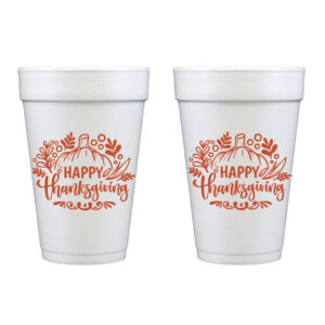 Thanksgiving Styrofoam Cup 10 Pack {Happy Thanksgiving with Pumpkin}
