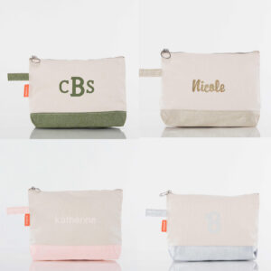 Canvas Zipper Make Up Pouch {Metallic Colors}