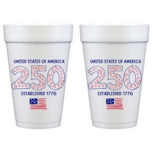 July 4th/Patriotic-USA 250th Doodle Anniversary Foam Cup {10 Pack}