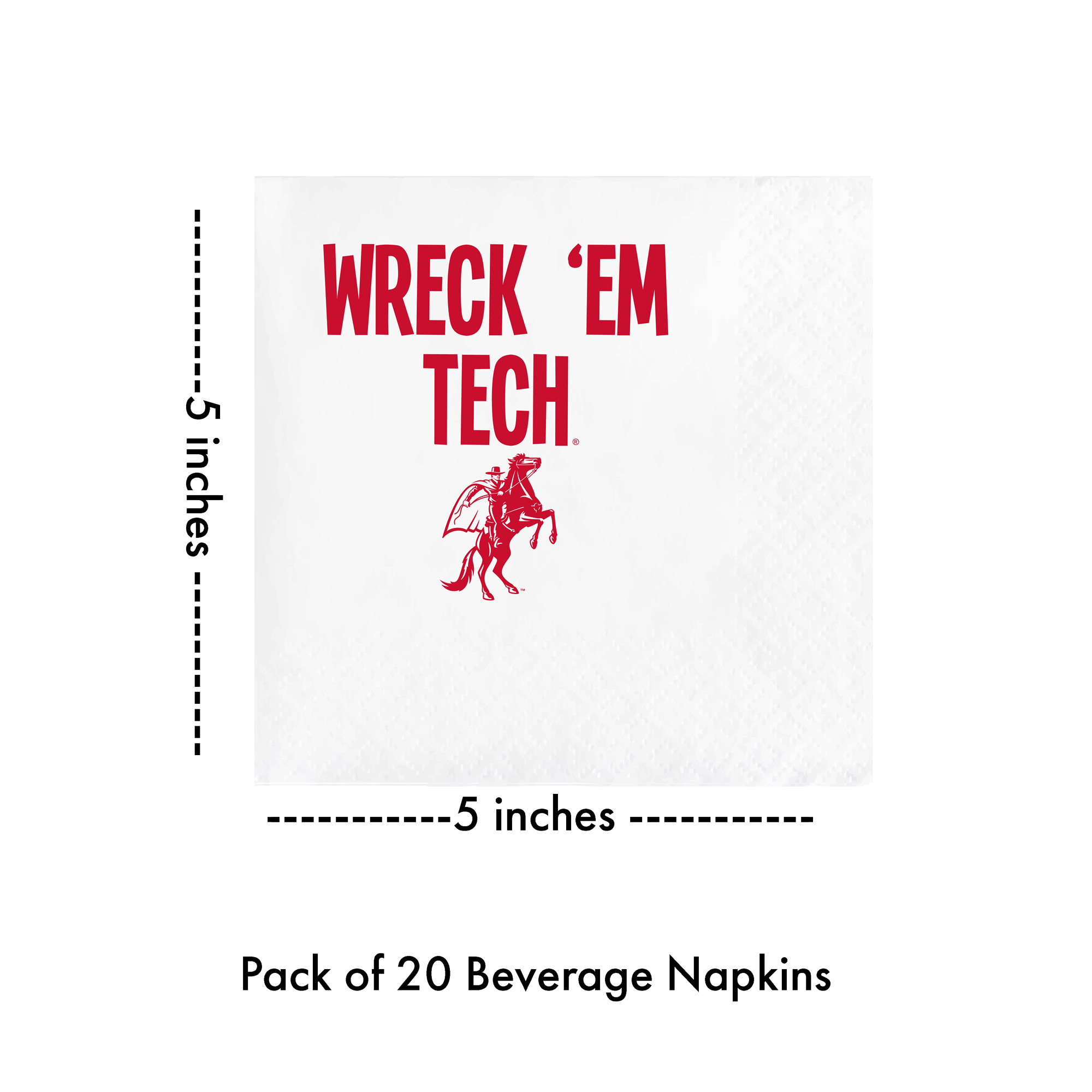 Texas-Tech-University-Wreck-Em-Tech-Paper-Napkin-Football-Tailgate-Graduation-Party Texas Tech University/Wreck 'Em - Napkin Pack - Image 2