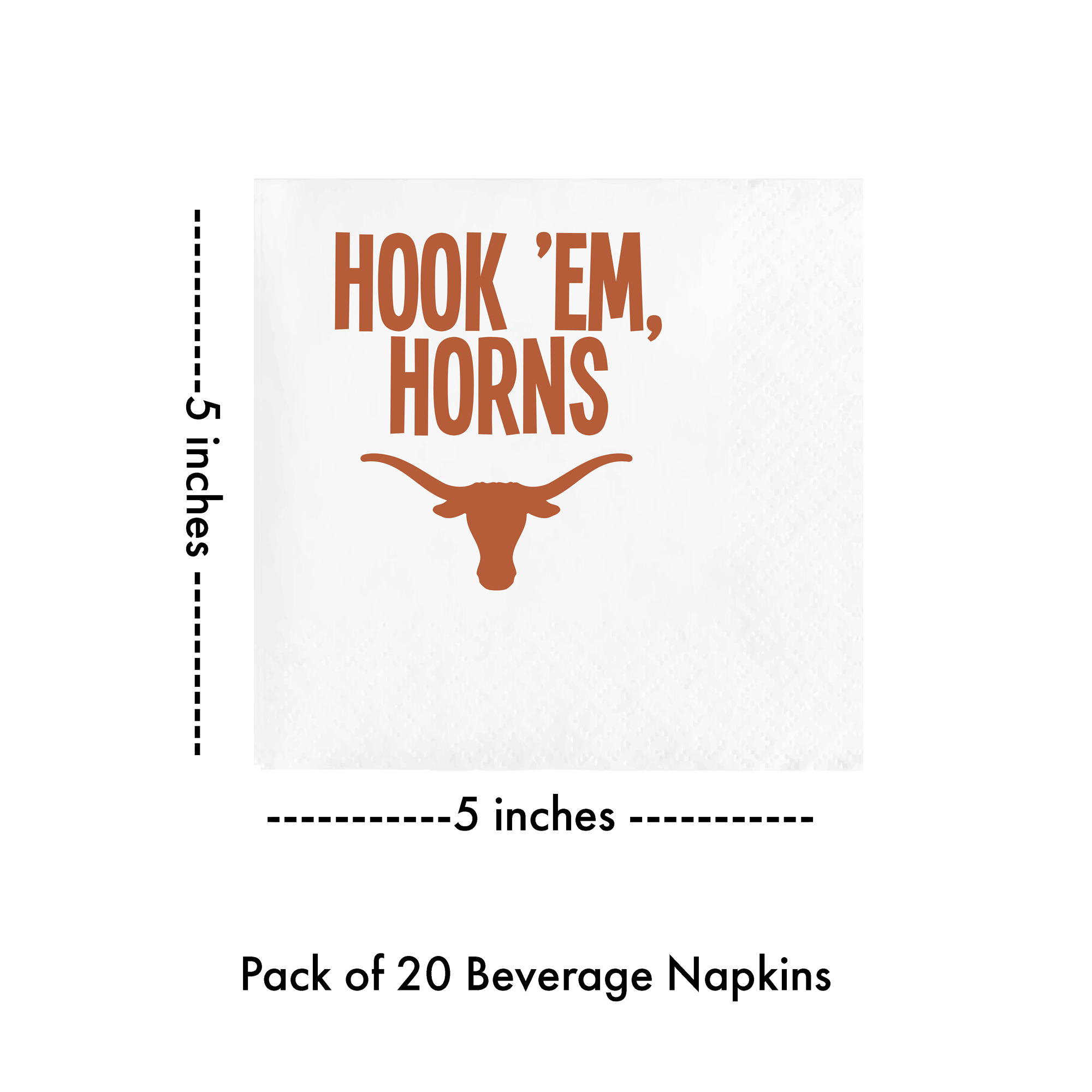 University-of-Texas-Texas-Longhorns-Hook-Em-Paper-Napkin-Football-Tailgate-Graduation-Part University of Texas/Hook 'Em Horns - Napkin Pack - Image 3