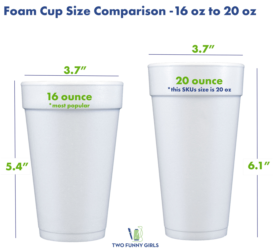 Comparison of 16 to 20 oz cup Texas A&M University Gig 'Em Aggies 20 oz Styrofoam Cup 10 Pack - Image 4