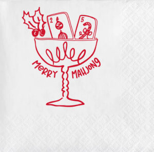 Merry Mahjong Christmas Beverage Napkins | 20 Count