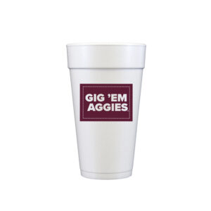 Texas A&M University Gig 'Em Aggies 20 oz Styrofoam Cup 10 Pack