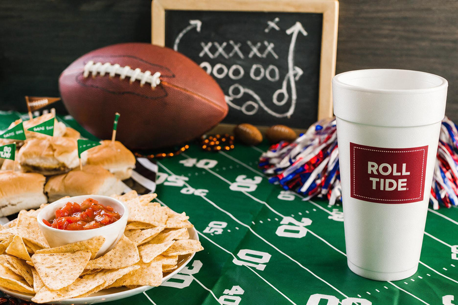 University of Alabama Crimson Tide Roll Tide Large Disposable Gameday Foam Cup University of Alabama - Roll Tide {20 oz Foam Cup 10 Pack} - Image 2